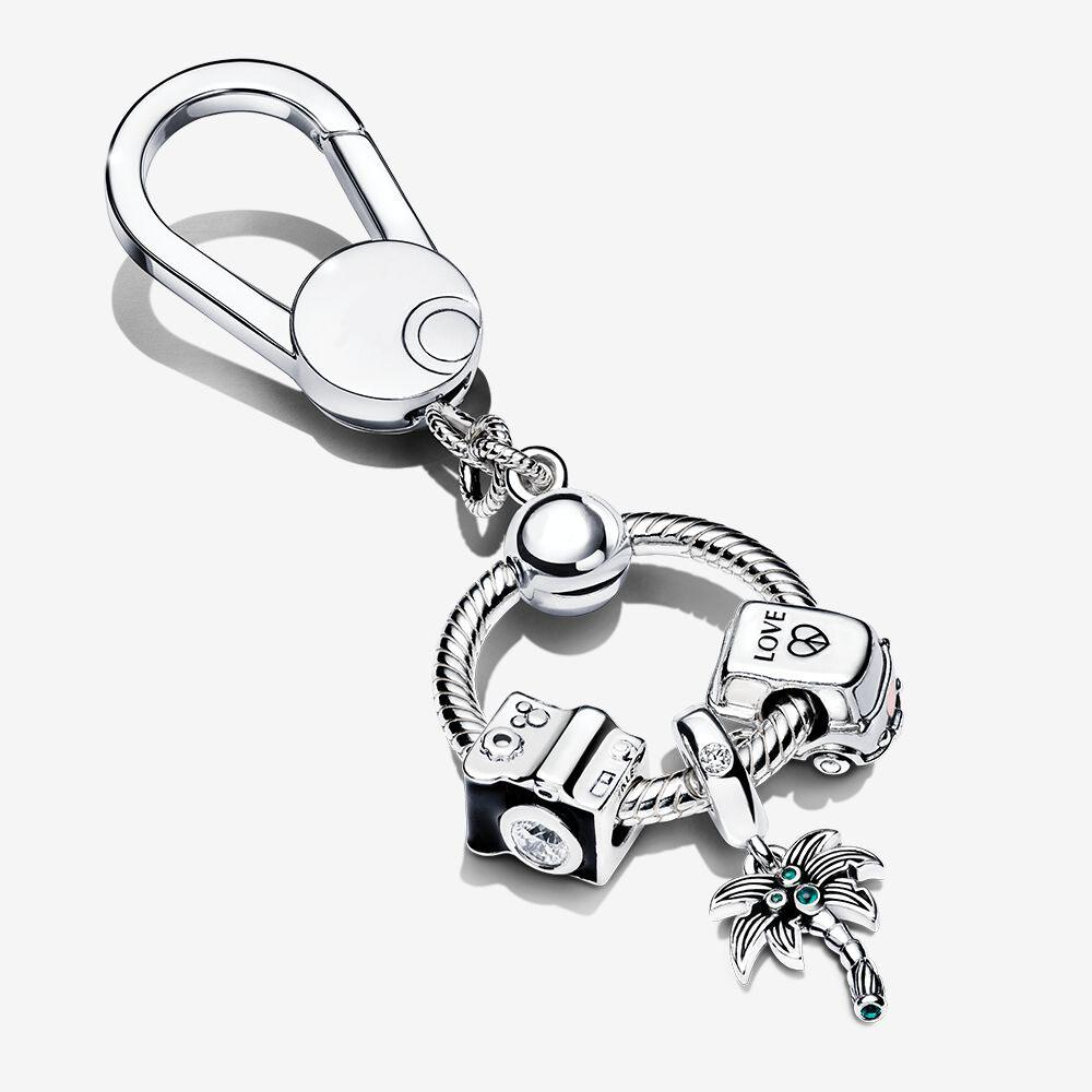 

100% 925 Sterling Silver Key Rings Moments Small Bag Charm Holder Gift Set Fit Pandora Original European Charms Dangle Pendant Fashion Women Wedding Jewelry