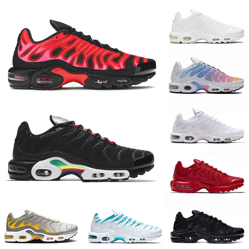 

Mens Tn Plus Running Shoes Outdoor Runners Corduroy triple black white Volt Mean Green Fire Pink Sneakers Men Women Trainers