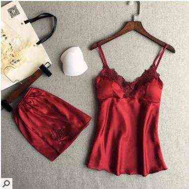 

Pajamas large size home split underwear nightdress 077 211203, Red