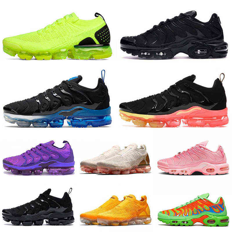 

2021 Tn Plus Size Us 13 Running Shoes Run Tns Mens Womens Moc Laceless All Black Pink Purple White Red Blue Green Trainers Men Women Outdoor