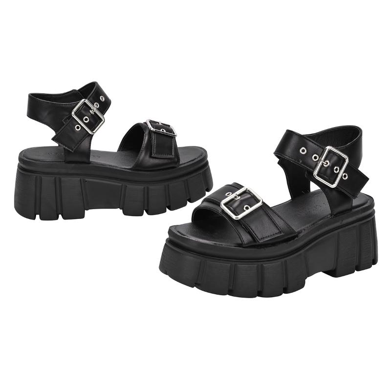 

Buckle Universal Platform Sandals For Women Dress Shoes, Black