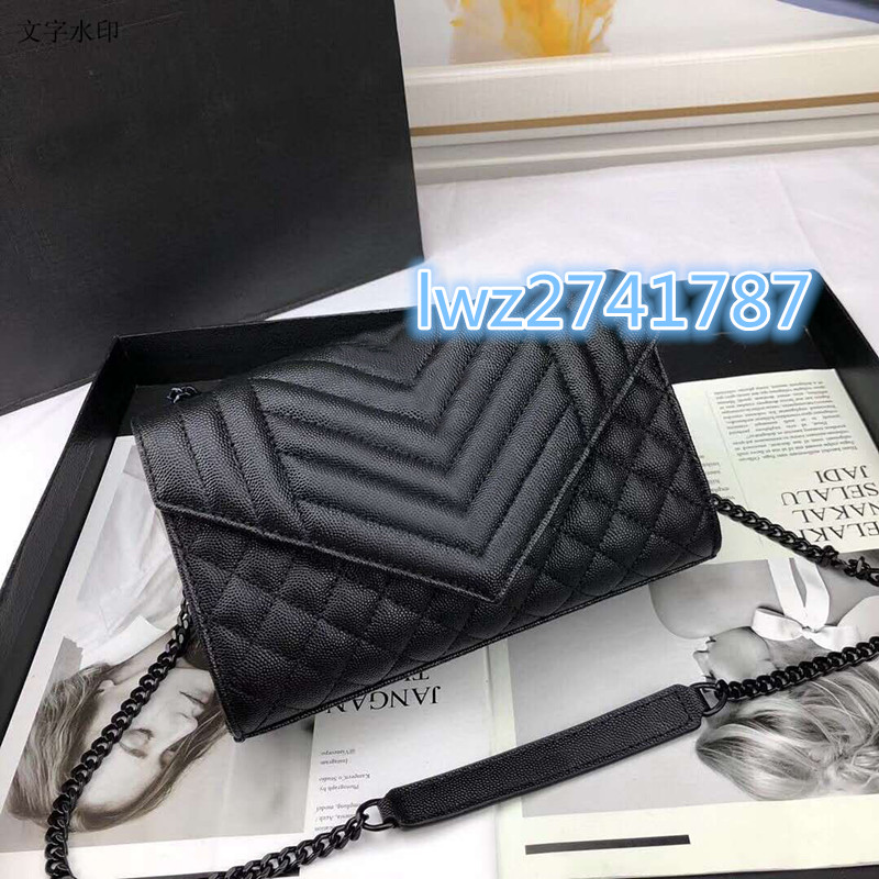 

Newest caviar style Genuine Leather Woman Shoulder Bag flap Crossbody Bag Handbag for Women with box, Black hardware