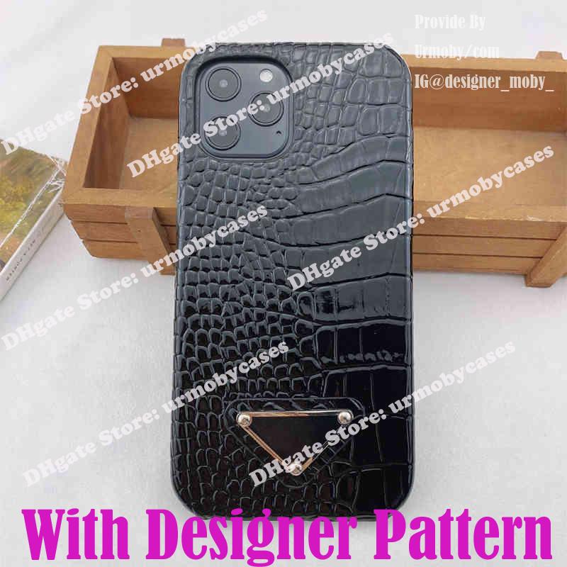 

P Designer phone case for iphone 12 pro max 11 XR XS 7 8PLUS Crocodile skin texture PU Leather mobile phone cover, Green