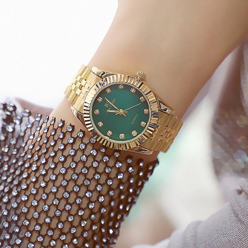 

Wristwatches MONTRE FEMME LUXURYGREEN WATCHES WOMAN ELEGANT FEMALE WRIST WATCH STAINLESS STEEL DIAMOND WATERPROOF LADIES, Gold-blue