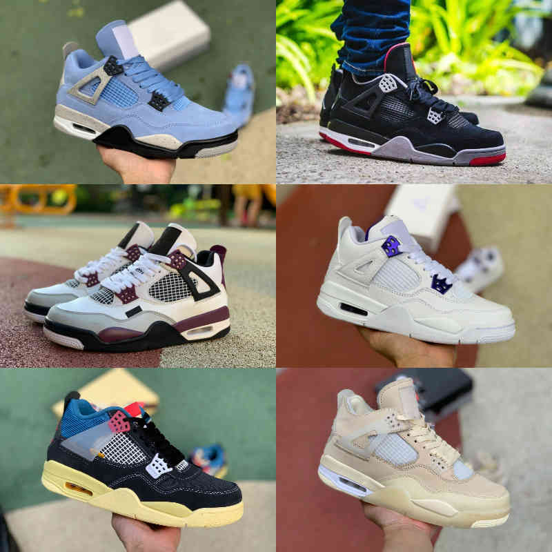 

High Quality 4 4s Basketball Shoes Men Women University Blue JORDÁN New Cream Sail The White Cement Oreo Bred Court Purple Black Cat Union Royalty LA NOIR Sneakers R55, Neon
