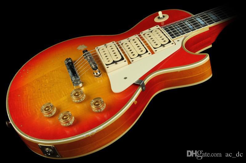 

Custom Ace Frehley Budokan Heritage Cherry Sunburst Aged Electric Guitar 3 Pickups Top Selling