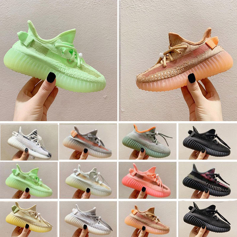 

Designers Kids Shoes 2021 Kanye Toddlers Trainers v2 Clay Black Triple White Antlia Children Sneakers Boys Girls Athletic Outdoor Shoe Size 25-35