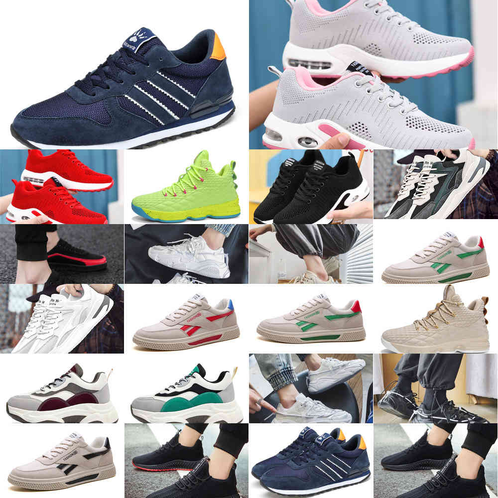 

P6UJ 2021 men women running shoes platform trainers beige black grey triple white #777 outdoor sports sneakers size 39-44, Split