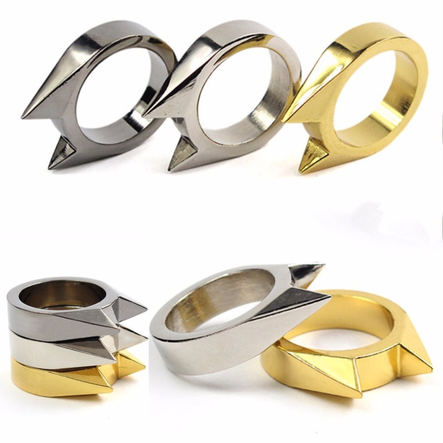 

Self 5pcs/lot Edc Defence Women Men Safety Survival Stainless Steel Finger Defense Ring Tool AZS7