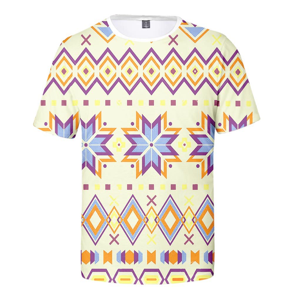 

Combination pattern Men 3D Print T-shirt Graphic Optical Illusion Short Sleeve Party Tops Streetwear Punk & Gothic Round Neck Summer, Yellow