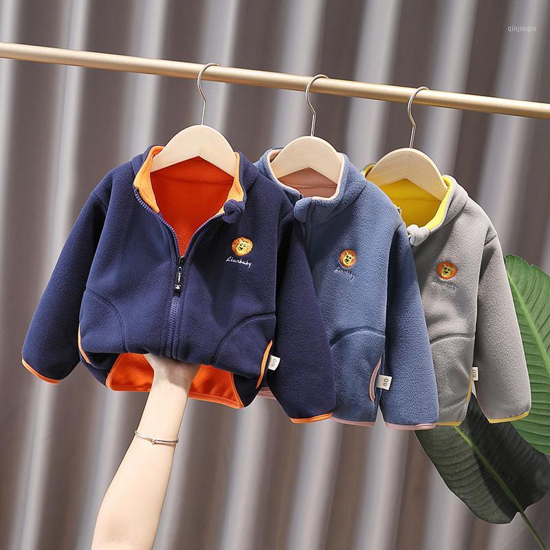 

Jackets Spring Autumn Boys Girls Jacket Infant Fleece Caot Casual Cotton Pompom Kids Outerwear Baby Girl Clothes Coat 0-5 Years, Blue;gray