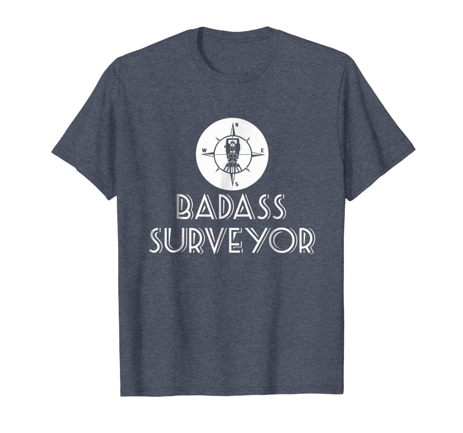 

funny surveying compass, badass surveyor shirt, White;black