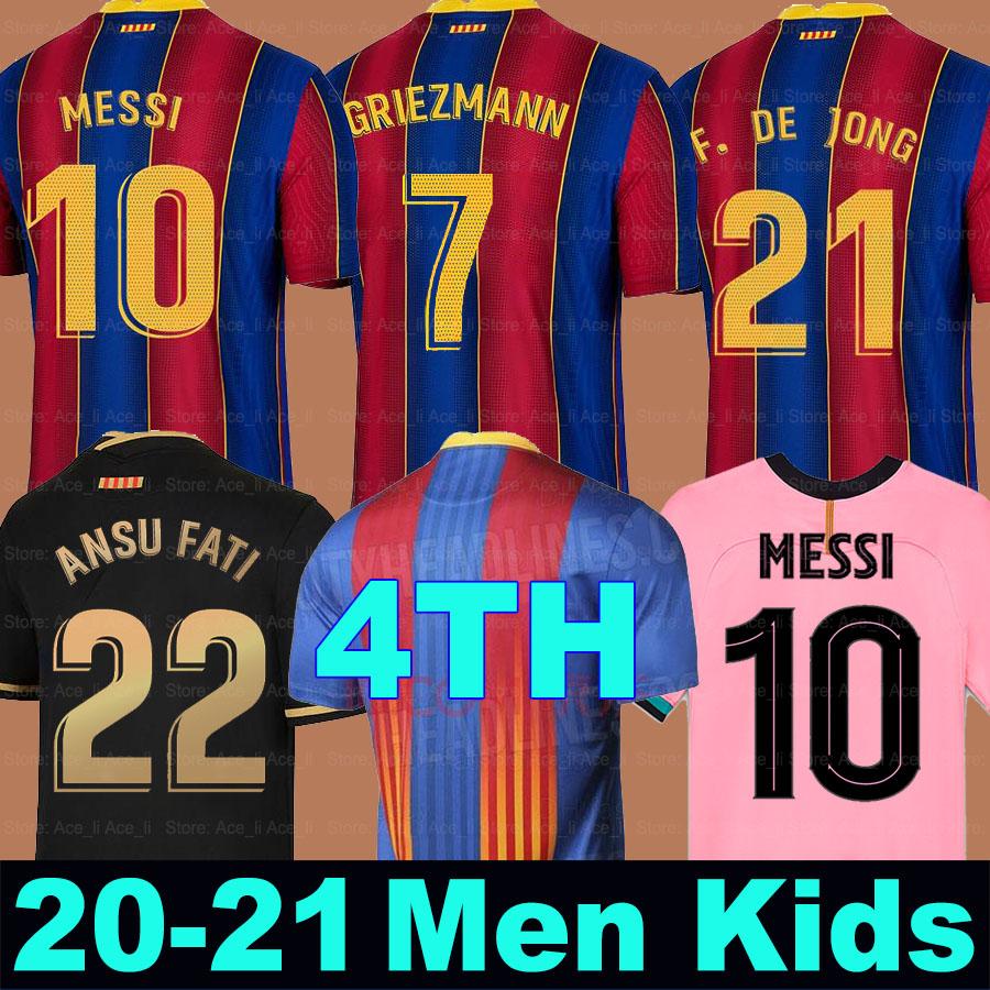 

20 21 22 BARCA soccer jersey Messi Barcelona 2021 2022 ANSU FATI GRIEZMANN BRAITHWAITE PEDRI DE JONG COUTINHO Football shirt boys uniform se, Black;yellow