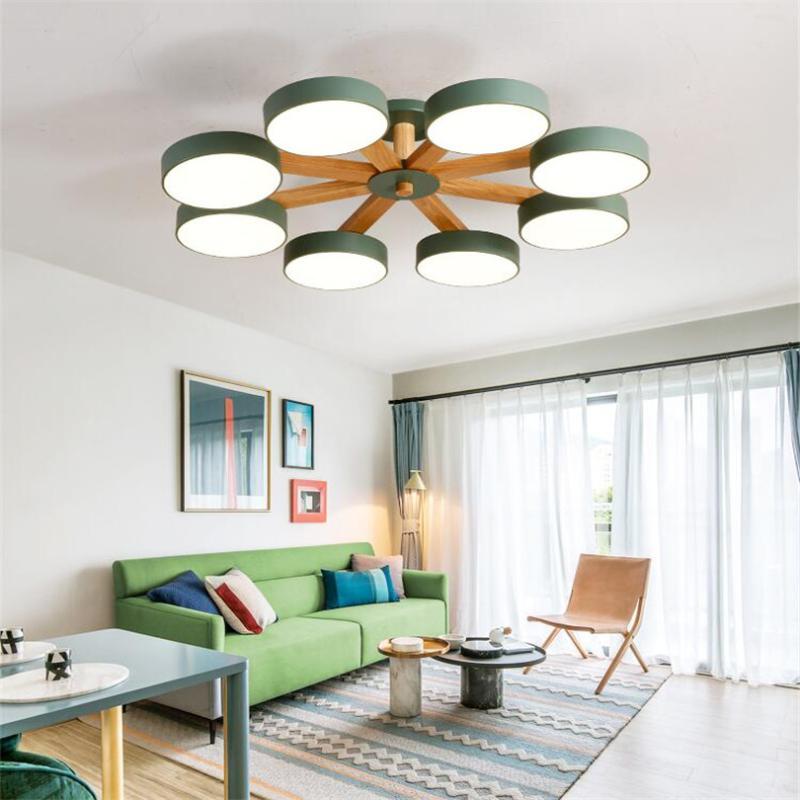 

Nordic Macaron Led Ceiling Light Loft Wood Lamp Lustre For Bedroom Interior Lighting Home Plafondlamp Lights