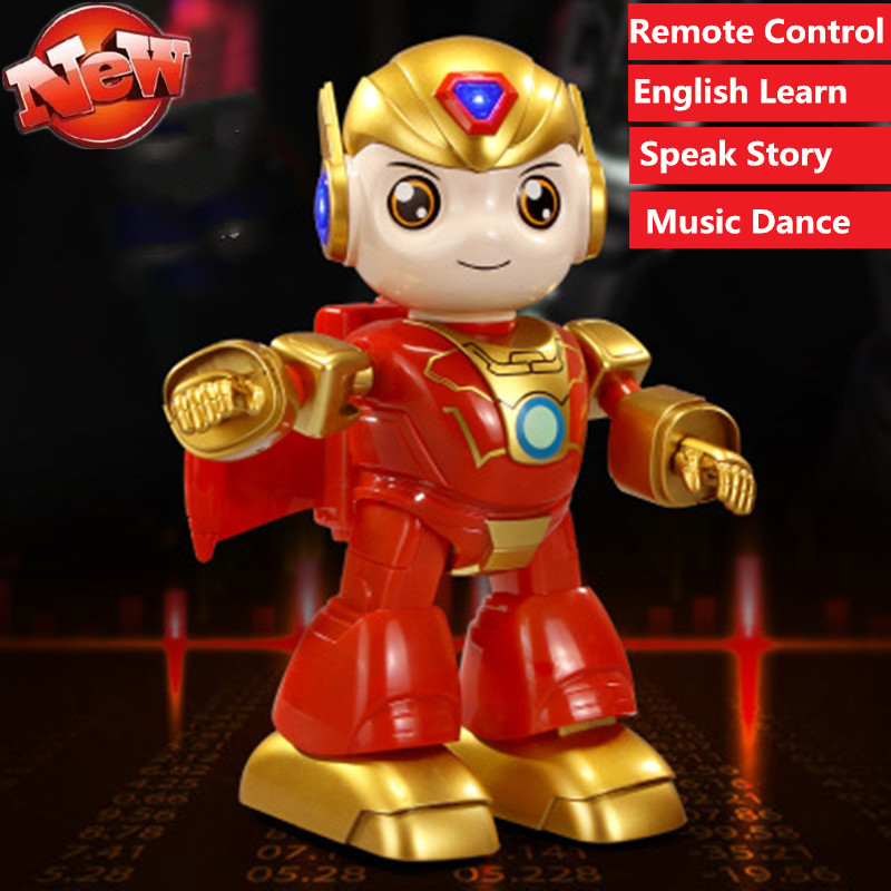 

Intelligent Smart RC Robot English Learning robot Toy With Music Dance Story LED lIght Touch Control Robot Kid Friend Play Gifts, No color box