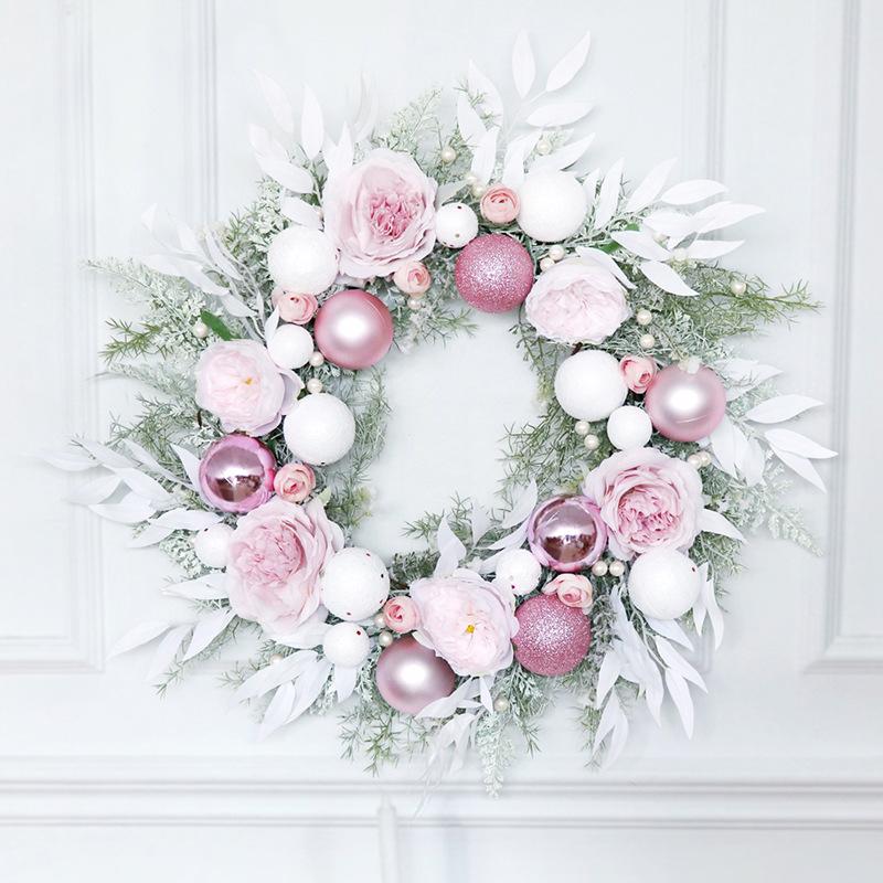 

Christmas Decorations Wreath Pink Ball Theme Wedding Decoration Door El Window Wall Decor