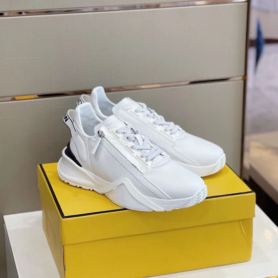 

Luxury Men FLOW Perfect Sneakers Shoes Comfort Casual Walking Shoes Sports Zipper Rubber Mesh Lightweight Skateboard Runner Sole Tech Fabrics Trainer Box 38-45