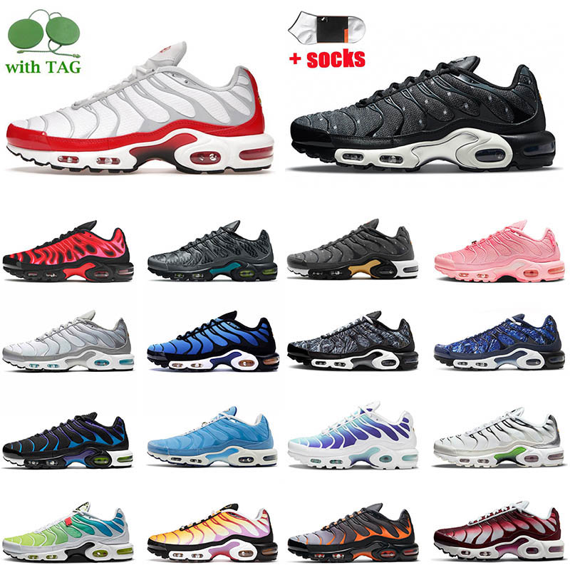 

Plus Tn Designer Fashion Mens Women Cushion Running Shoes University Red Triple Black White Grey Combo Hyper Blue Neon Green TNS Se Outdoor Sneakers Big US 12, A57 multi 40-46
