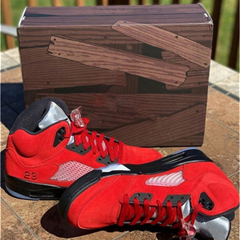 

Top Authentic 5 Raging Bulls Red Shoes 5S Varsity Blak Wchite 3M REFLECTIVE 23 Bull Man Woman Outdoor Sneakers DD0587-600 With Original Box