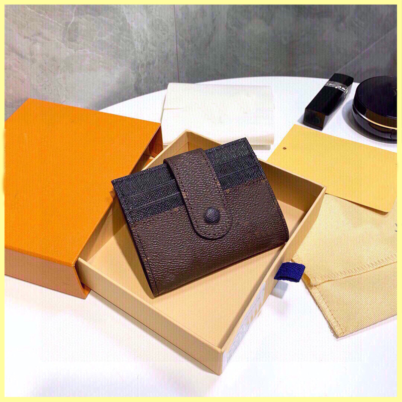 

2021 Mens Womens Designer Wallet Fashion Card Holder Men Coin Pocket Small Purses Mini Bags Women CardHolder Brands Wallets Purse 21102204R, Brown