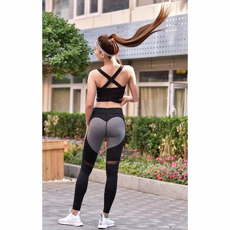 Women's Sporty Yoga Sweatpants Mesh Ankle-Length Pants Daily Micro-elastic Multi Color Breathable Sports High Waist Slim Black S M L XL d1YS