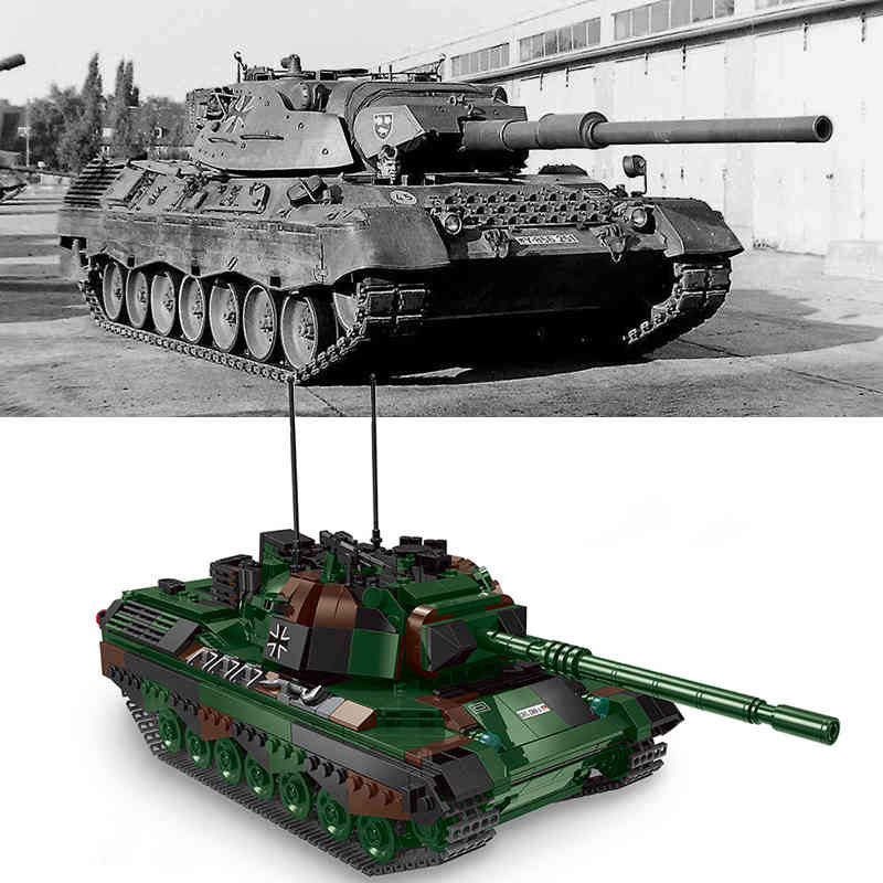 

New WW2 Battle German British Building Blocks Kit Armor Vehicles Sets World War 2 Military Tanks Soviet Army Leopard 2a6 Tank X0503