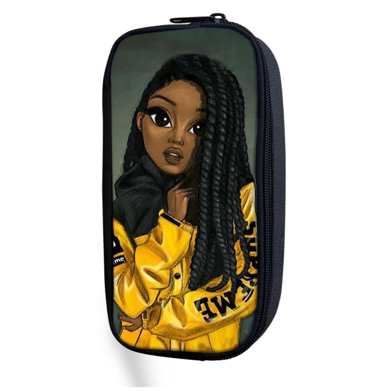 

Afro African Black Girl Print Women/man Office Pencil Case For Adults Teenagers Mini Pouch Kids School Supplies Cosmetic Bags & Cases