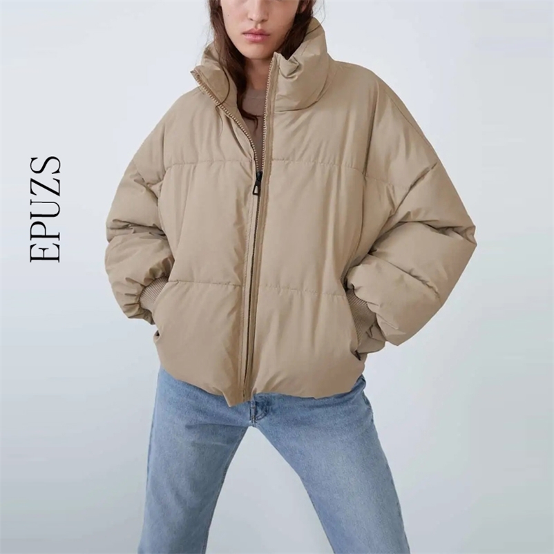 

winter coat fashion zipper black pdded parkas women jacket casual long sleeve down female outwear 210521, Green