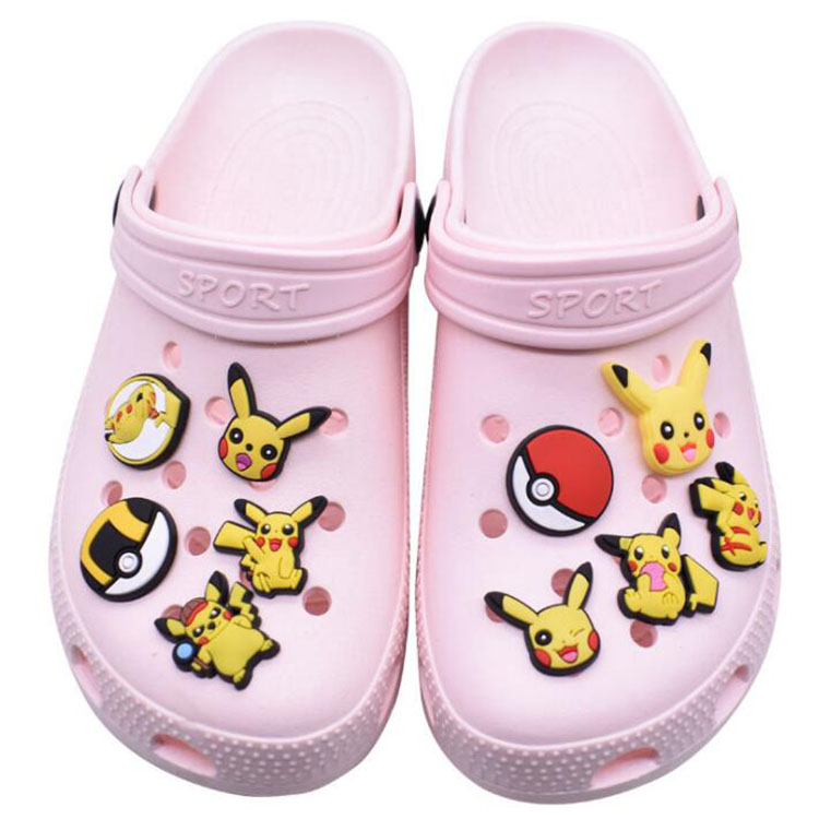 

12style yellow pvc croc charms fashion accessories soft rubber clog bracelet wristband decor kids gift