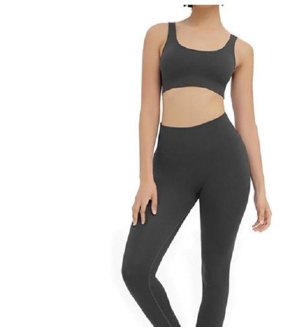 

shaping Fitness Leggings Workout Sports Suit Active Wear Women Solid High Waisted Stretchy Slim Fit Sport Yoga Two-Piece Outfits Women' 06, As shown in illustration