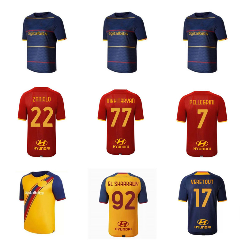Jersey de football Zaniolo Dzeko Pastore Totti Kluivert Abraham 21 22 Chemise de football 2021 2022 Hommes Kit Uniformes Maillot