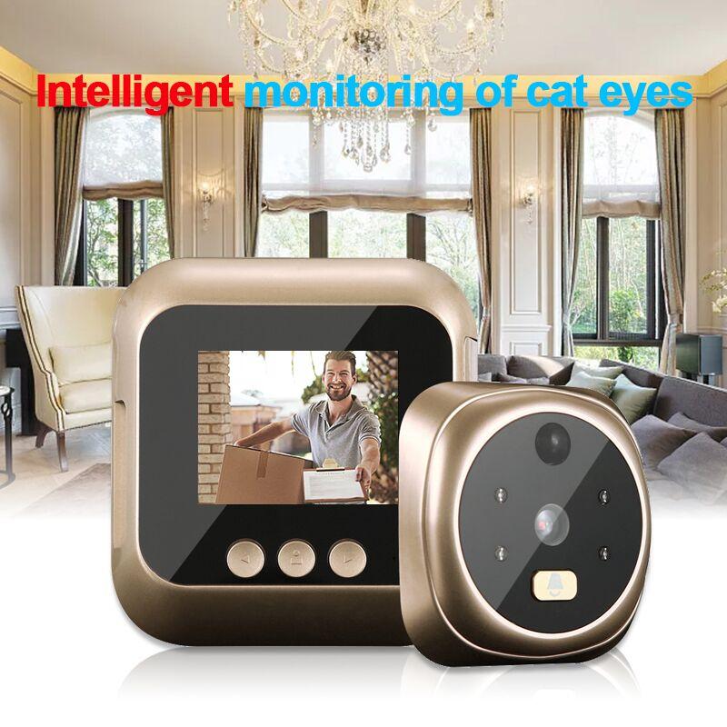 

Peephole Camera Wifi 2.4 Inch Home Visible Cat Eye Doorbell Smart Voice Phone Intercom Video Anti-Theft Surveillance Doorbells