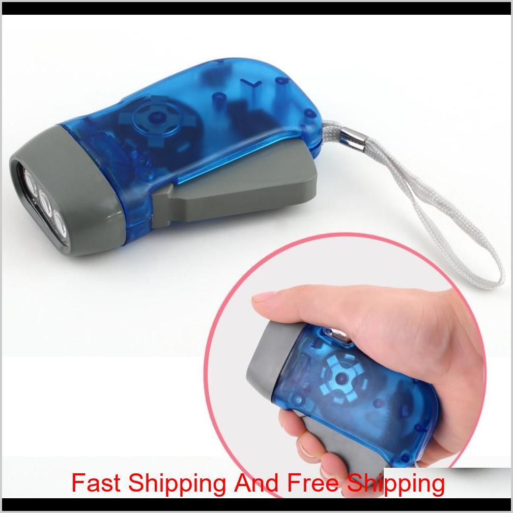 

Flashlights Torches And Hiking Sports & Outdoors Arrival Protable 3 Led Dynamo Wind Up Flashlight Torch Light Hand Press Crank Nr Camping Dr