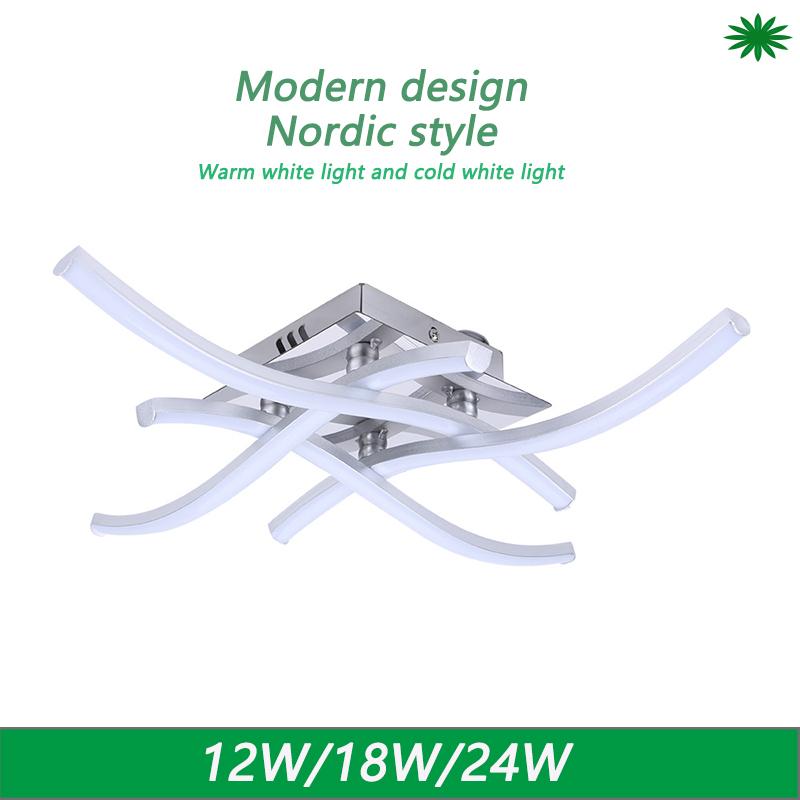

Interior Lighting Ceiling Lights 18W 24W Wave Arc Lamp For Bedroom Dining Living Home Room