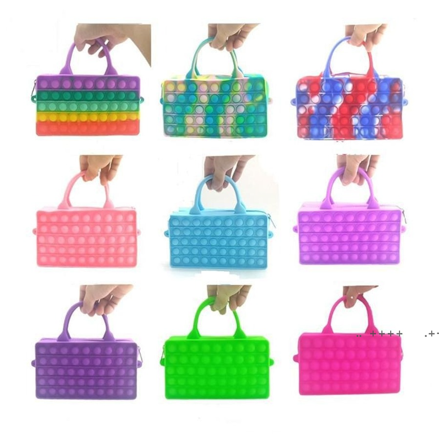 

Sensory Bubbles Handbag Decompression Toys Finger Dimples Fidget Push Cellphone Bags Tie Dye Stress Reliever Party Favor Bag LLA8494