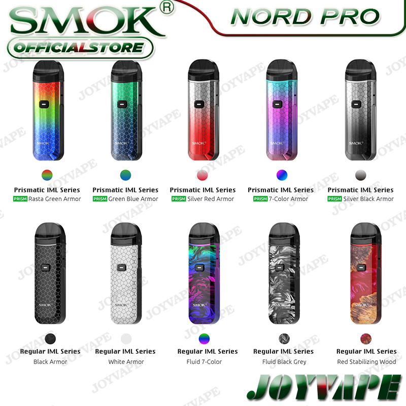 

SMOK NORD PRO Pod System Kit 1100mAh 25W with Nord-Pro Cartridge 3.3ml Optimized by New-Nord-Pro Coil DL & MTL Vaping Device 100% Original, Red stabilizing wood