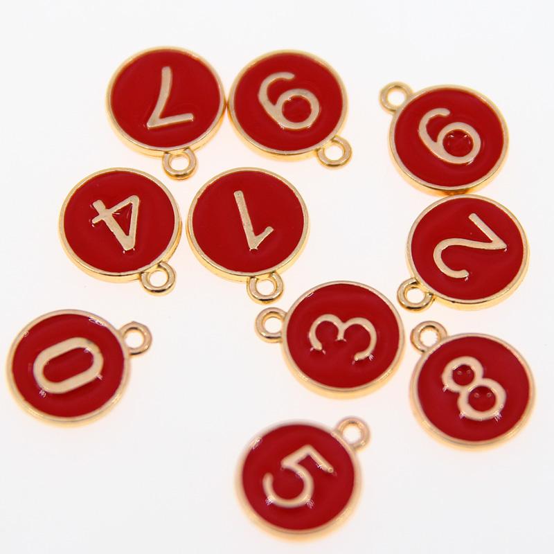 

Charms 100pcs12*15 Numbers 0-9 Zinc Alloy Round Enamel Mini Sweet Heart For DIY Necklaces Bracelets Jewelry Accessories, Bronze;silver