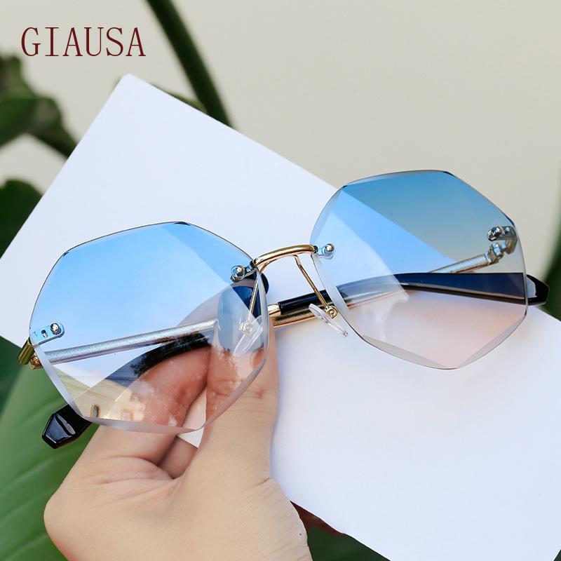 

Sunglasses GIAUSA Fashion Undercut Metal Frameless Glasses Net Red Same Gafas De Sol