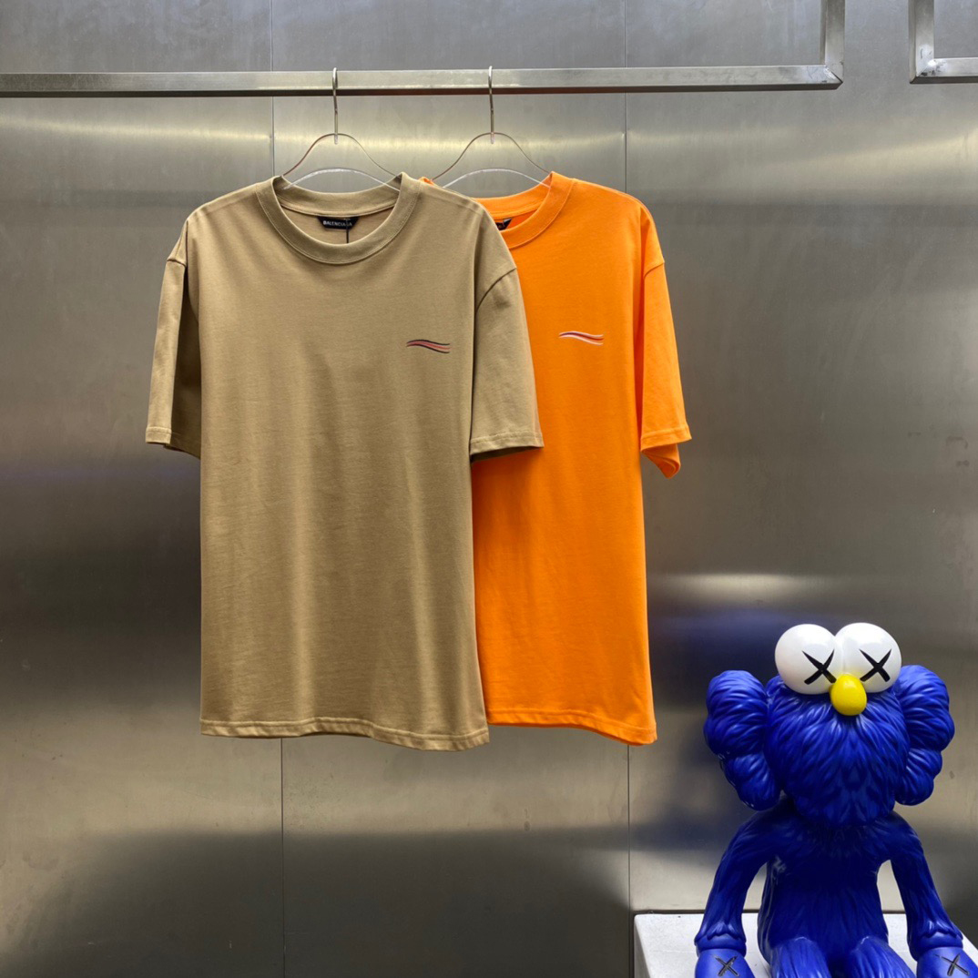 

2021ss spring and summer new high grade cotton printing short sleeve round neck panel T-Shirt Size: m-l-xl-xxl-xxxl Color: black white 6cx7, Orange