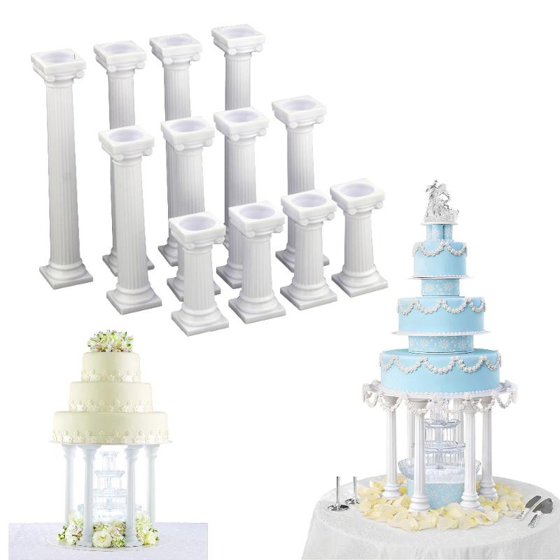

Other Bakeware Plastic White Grecian Pillars Wedding Cake Stand Fondant Tools Support Mold Valentine's Day Decoration