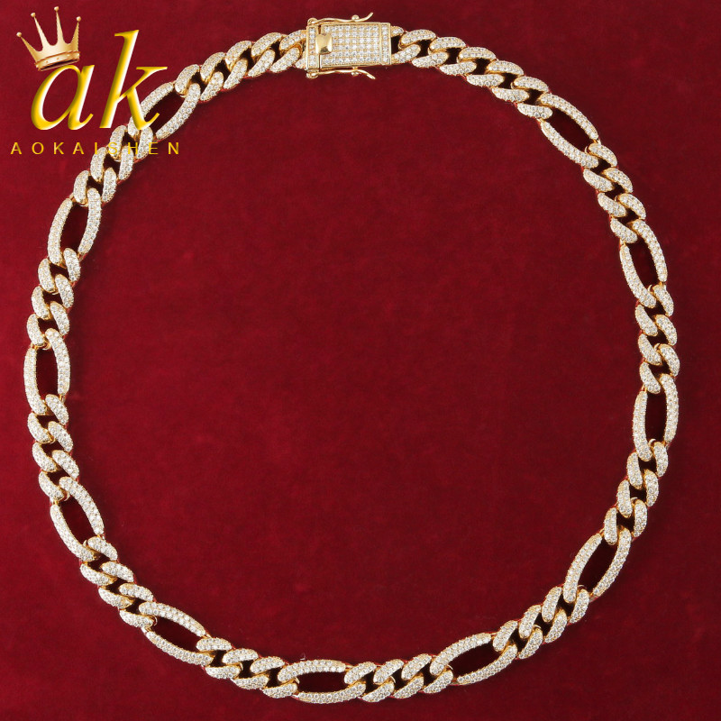 

10mm Miami Cuban Link Gold Color Necklace Rock Hip hop Style Men's Iced Out Cubic Zircon Jewelry X0509