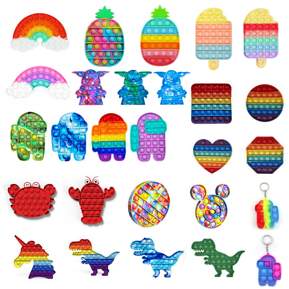 

More Styles Push Pop Bubble Fidget Sensory Toy Autism Special Needs Stress Reliever Toys Adult Kids Funny Antistress Fidget Toys