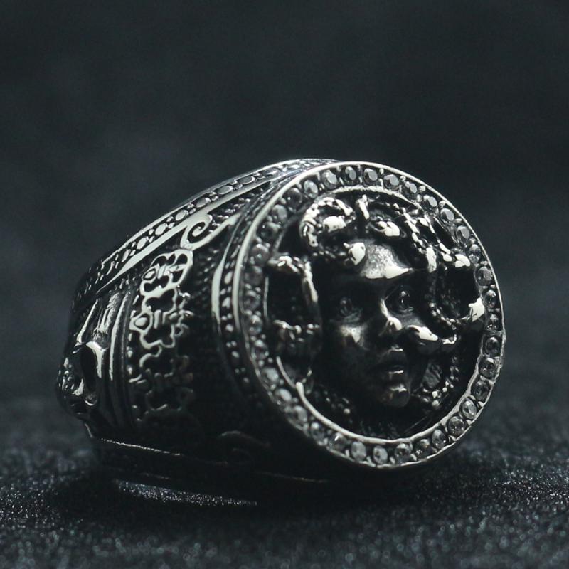 

Cluster Rings Unisex 316L Stainless Steel Cool Clean Stone King Skull Medusa Est Ring