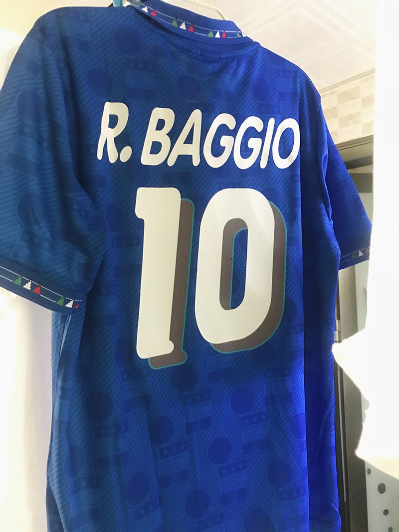 

Retro version Jerseys 1994 Soccer Jersey #10 R.BAGCIO #5 MALDINI Short Sleeve Home Blue Soccer shirt Men Adult Football Uniform, No number no name