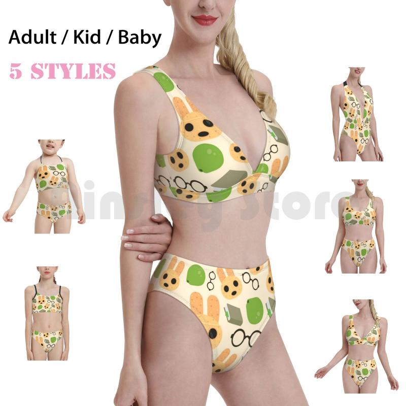 

Women' Swimwear Coco Pattern-Acnh Swimsuit Bikini Padded High Waist Animal Horizons Leaf, Kid swimsuit