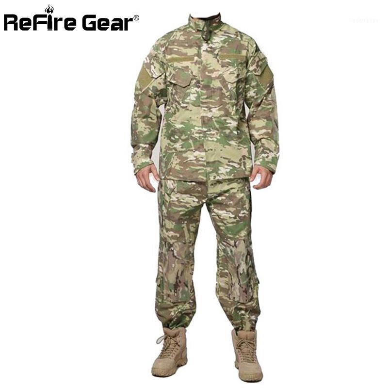

Men's Tracksuits ReFire Gear RU US Army Camouflage Clothes Set Men Tactical Soldiers Combat Jacket Suit Multicam Camo Uniform Clothing, Cp
