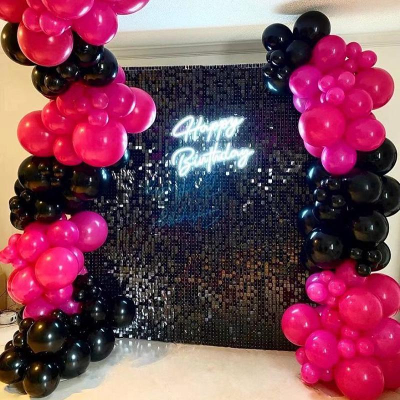 

Party Decoration Black Square Shimmer Sequin Wall Panel Metallic Active Spangle Art Decor Backdrop Po Event Marketing Conference Show