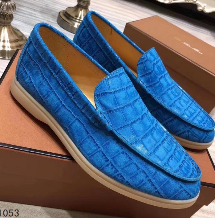 

Stone Leather Nubuck Mens Loro Summer Walk Shoes Luxury Designer Male Flats Leisure Dress Shoe Formal Plus Size  46