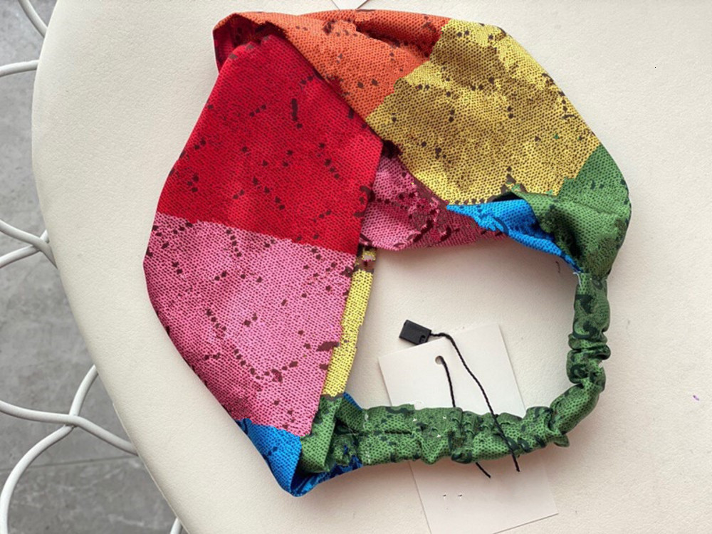 

Designer Silk Turban Elastic Women Headbands Italy Brands Girls Rainbow Colorful Hair bands Scarf Hairs Accessories Gifts Headwraps