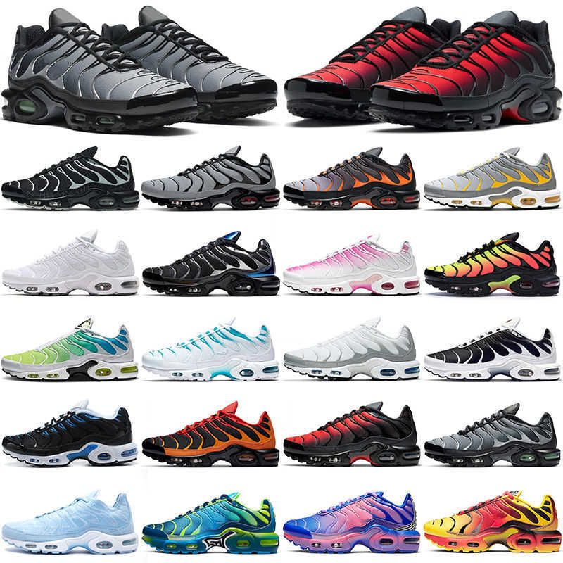 

discount tn plus running shoes men women Spider Web Fresh Perspective Triple Black Grey Orange Green tns mens womens outdoor sports sneakers, 40-46 black metallic